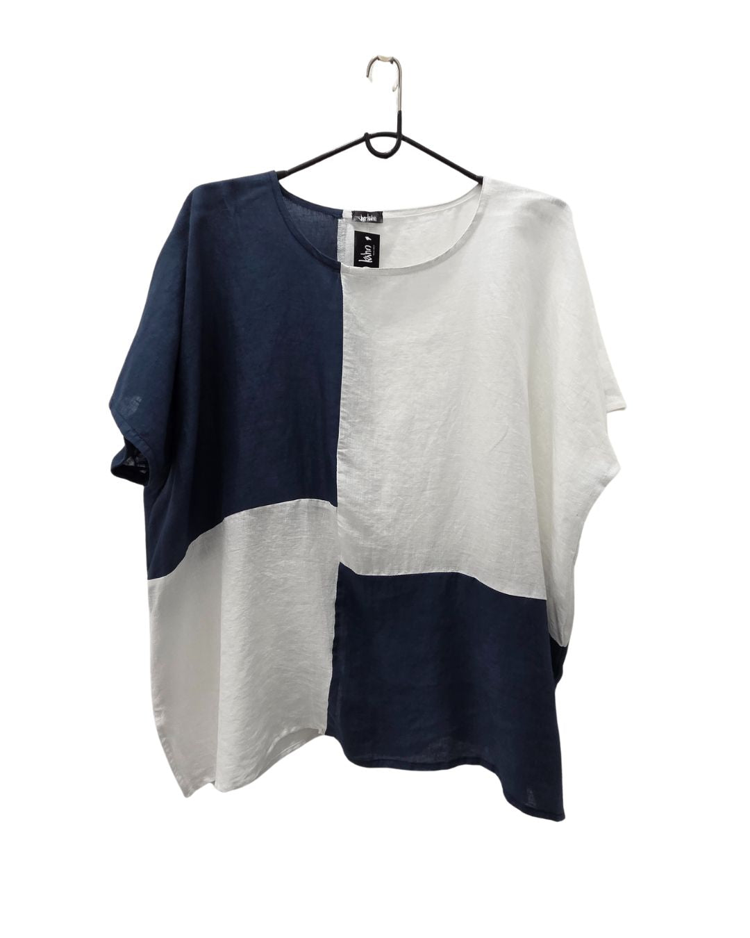 Four Panel Blocked Linen Top