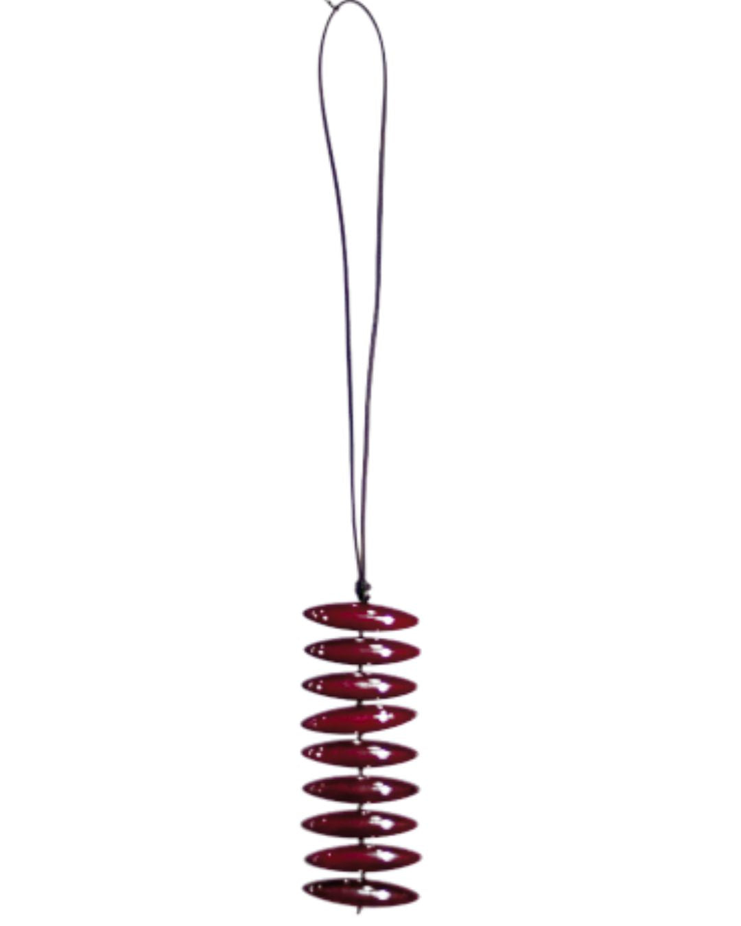 jen kahn Assegai Pendant in Claret – sculptural elongated pendant