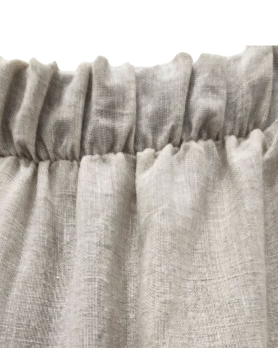 jen kahn Linen Samurai Pants in Natural — close-up of elasticated waistband detail in pure linen fabric