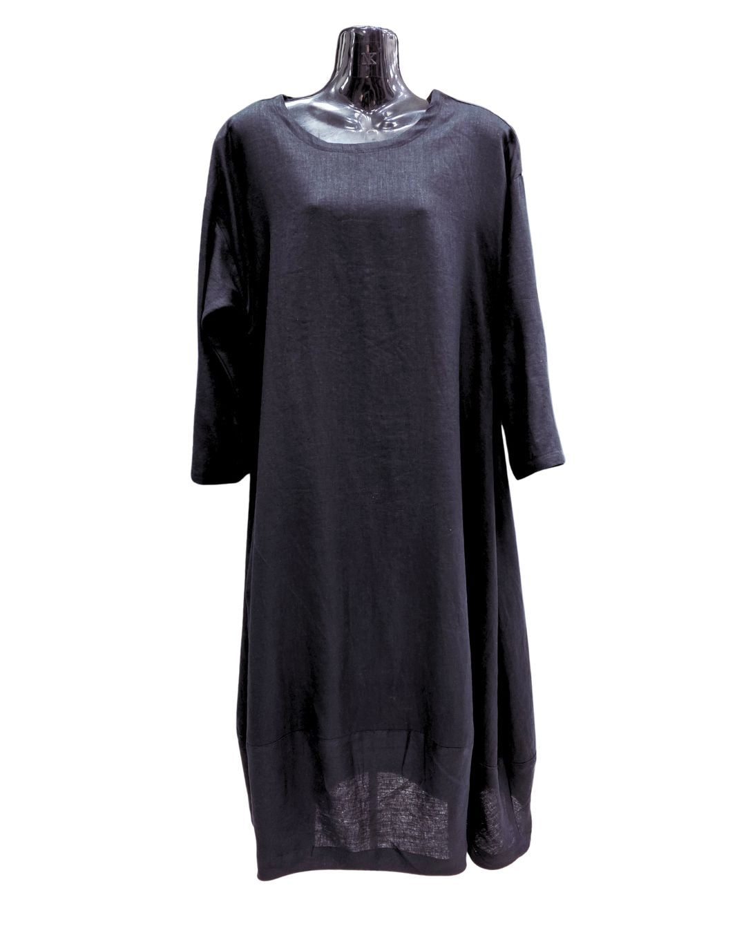 Bell Shaped Long Sleeve Linen Dress