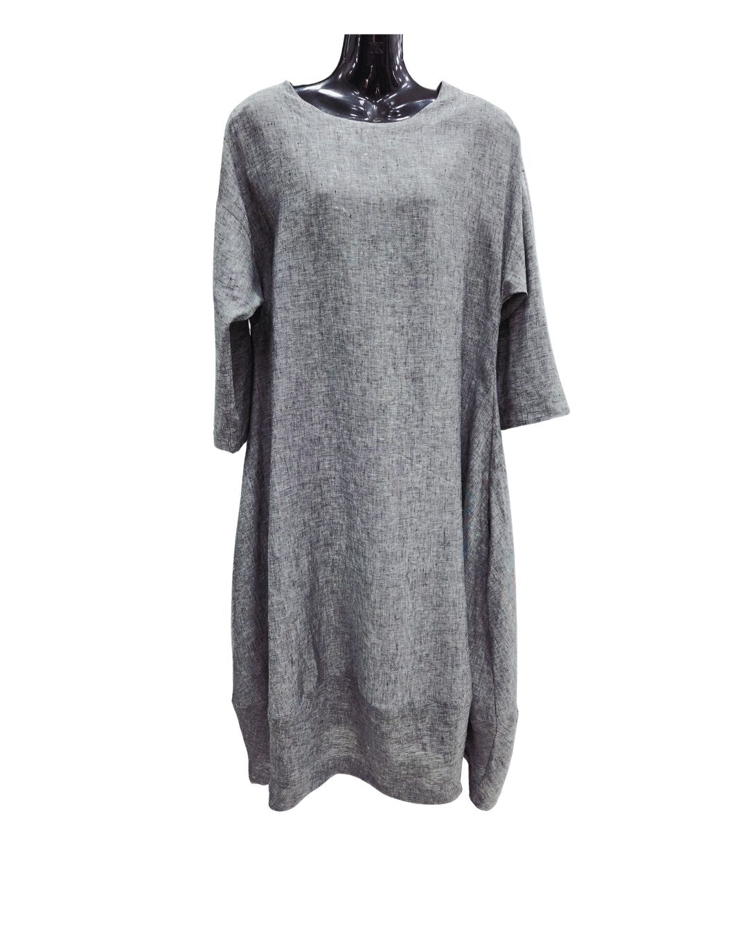 Bell Shaped Long Sleeve Linen Dress