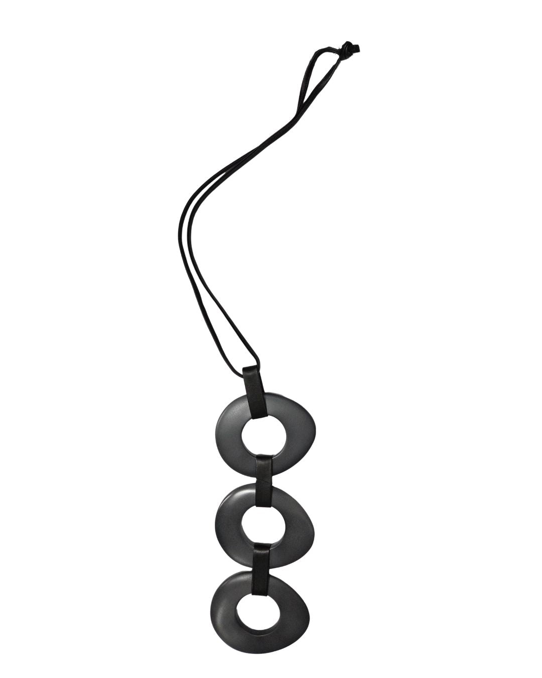 jen kahn 3 Disc Elliptical Pendant in Black – sculptural resin pendant