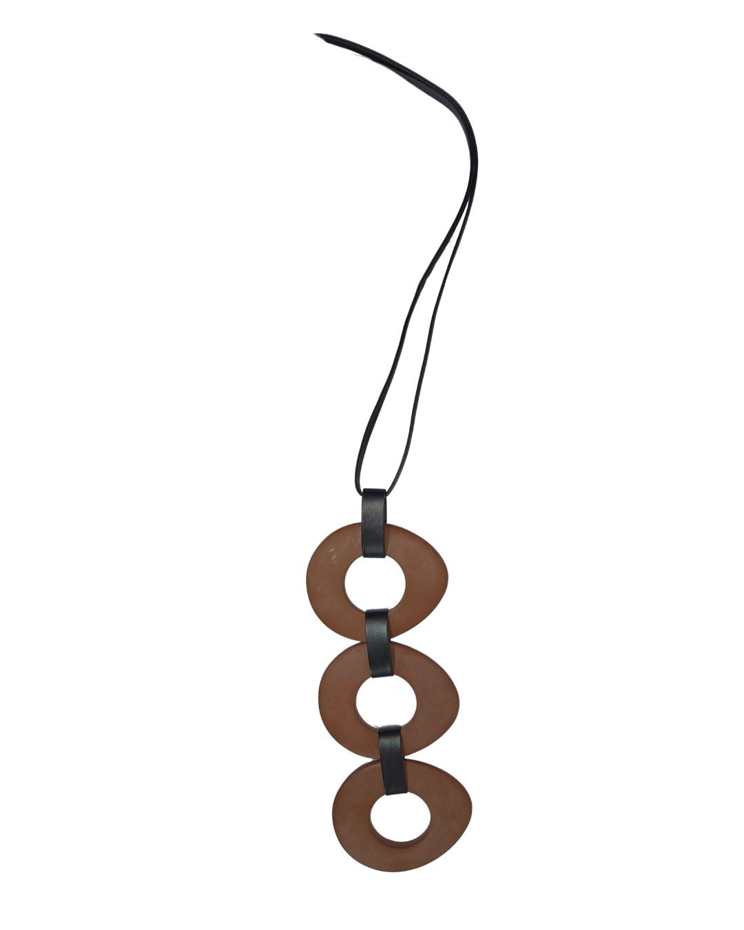 jen kahn 3 Disc Elliptical Pendant in Bronze – modern resin necklace