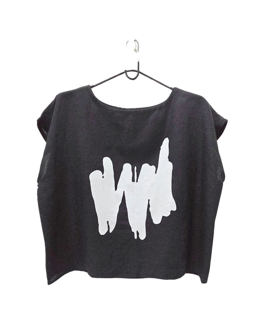 Shadow Print Linen Top