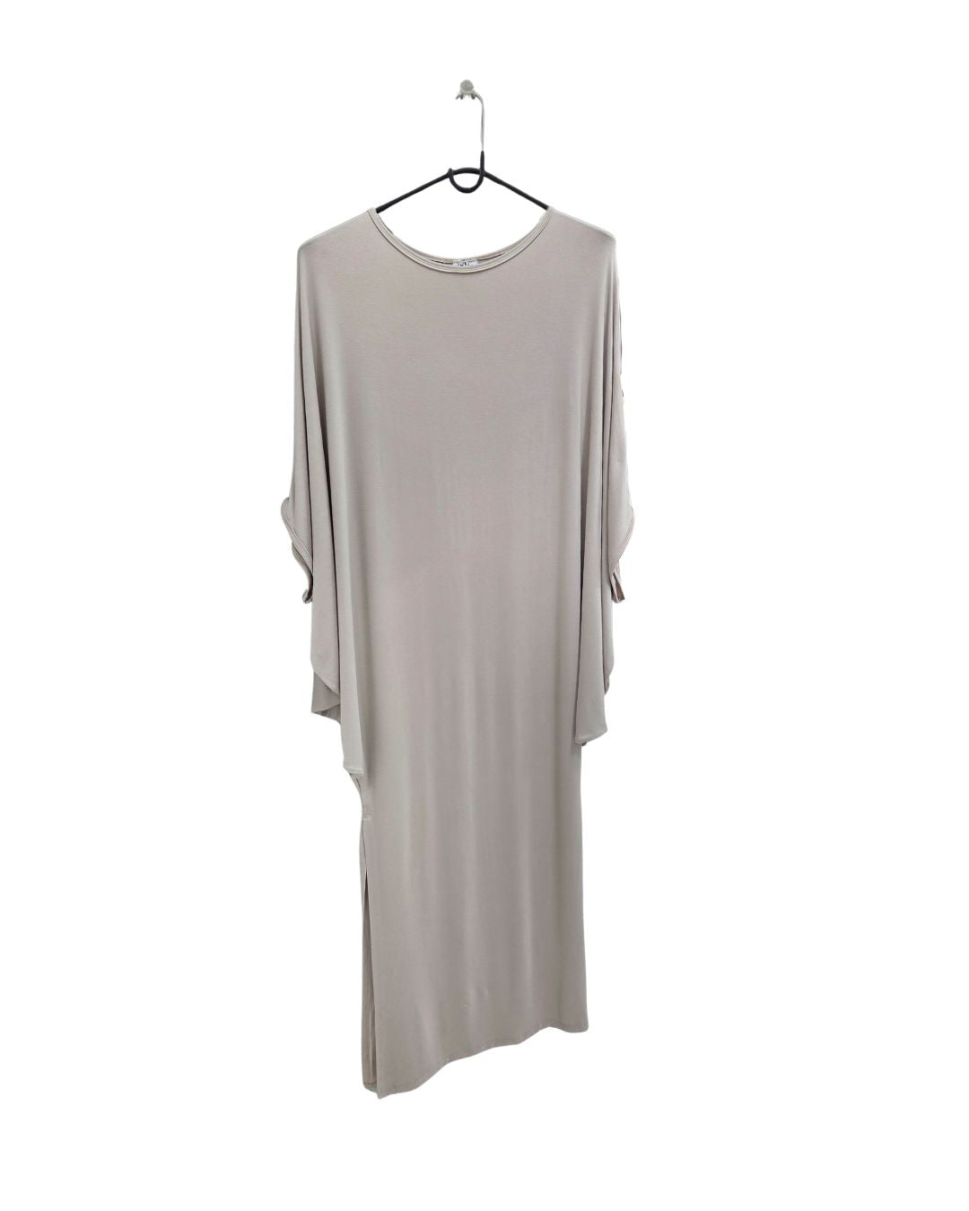 Sand: Jen Kahn Batwing Dress in Sand – relaxed luxury jersey knit women’s wear