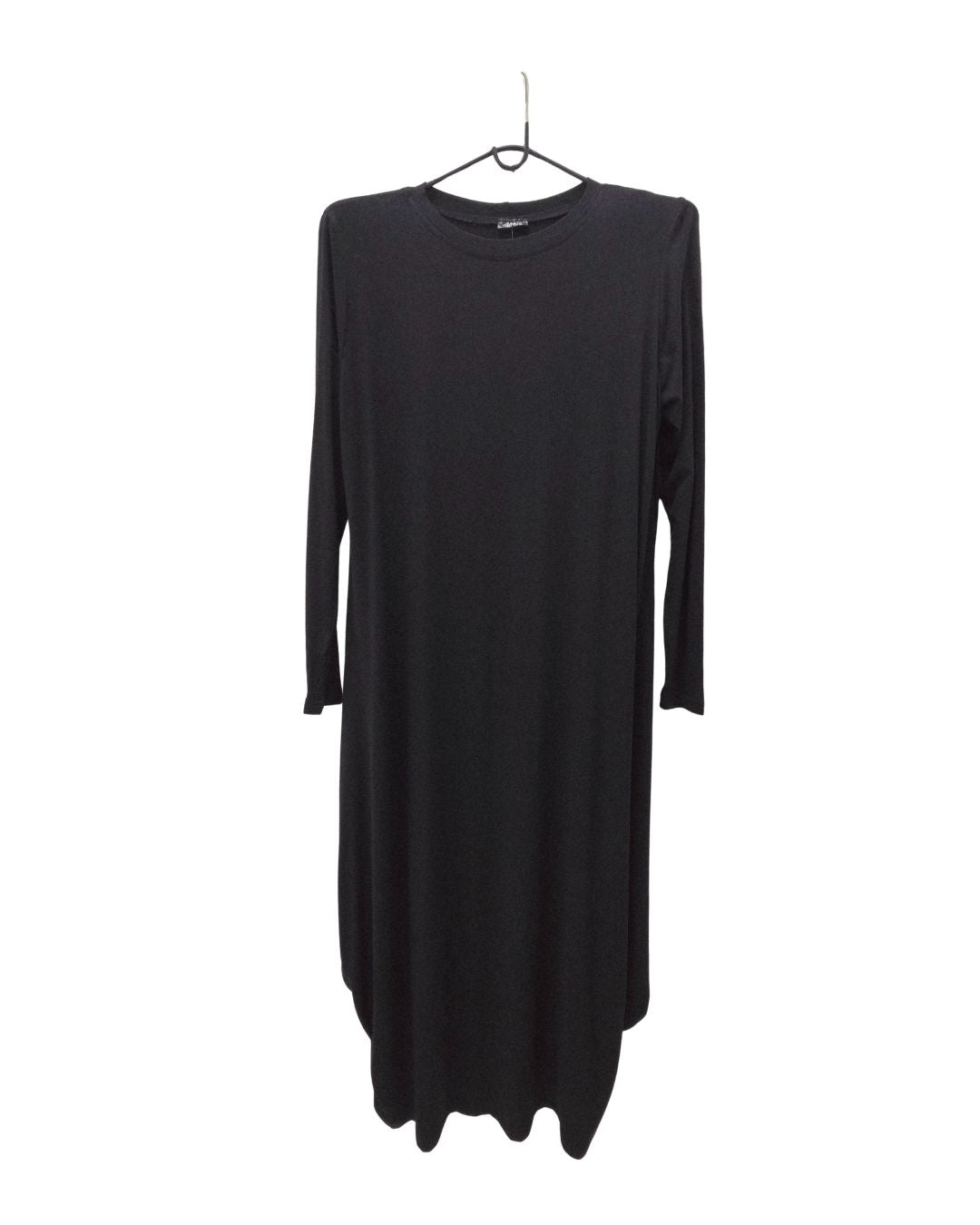 jen kahn Bell Shaped Jersey Knit Dress in Black — relaxed fit viscose jersey knit long dress