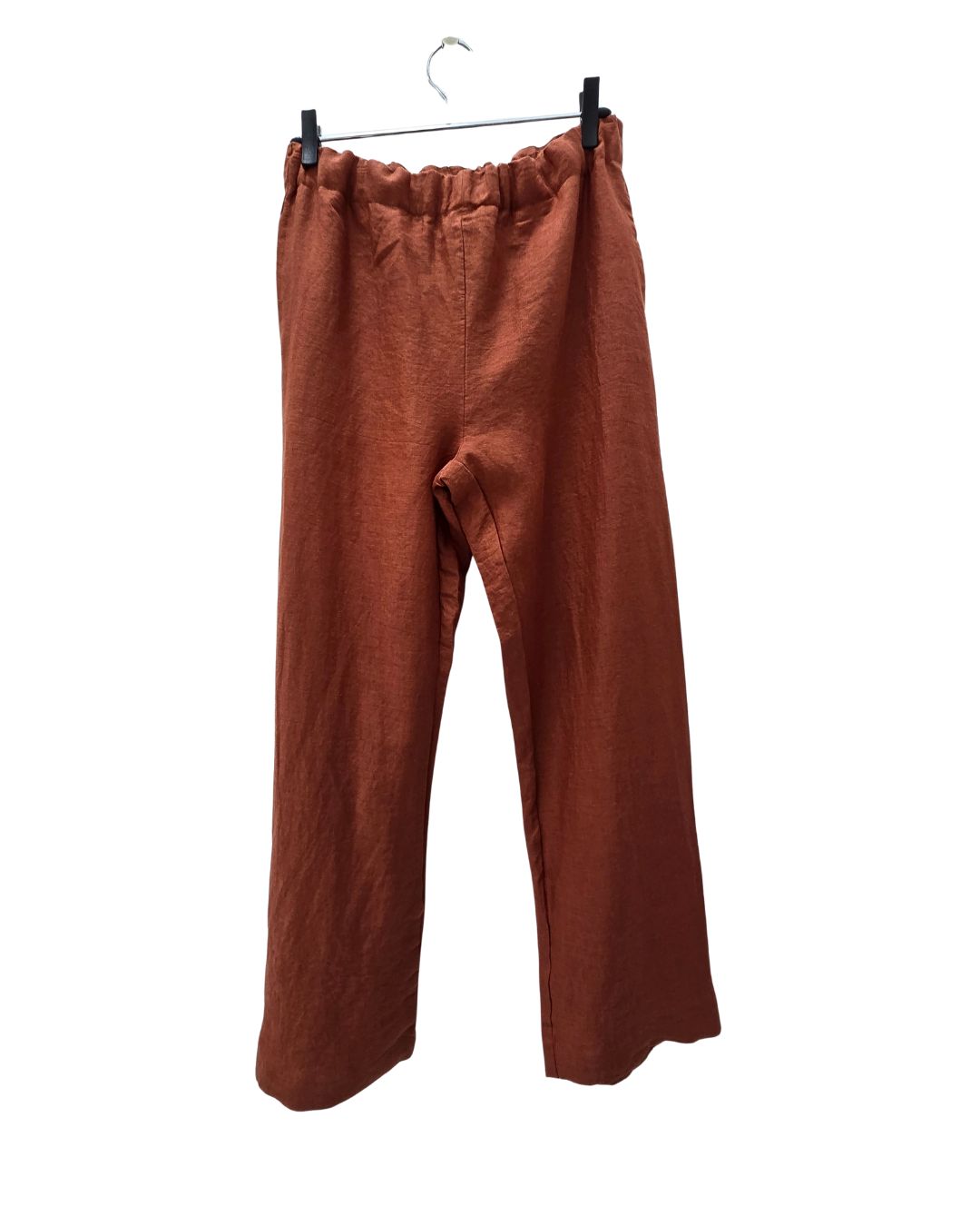 jen kahn Drawstring Linen Pants in Sienna – pure linen trousers with drawstring waist
