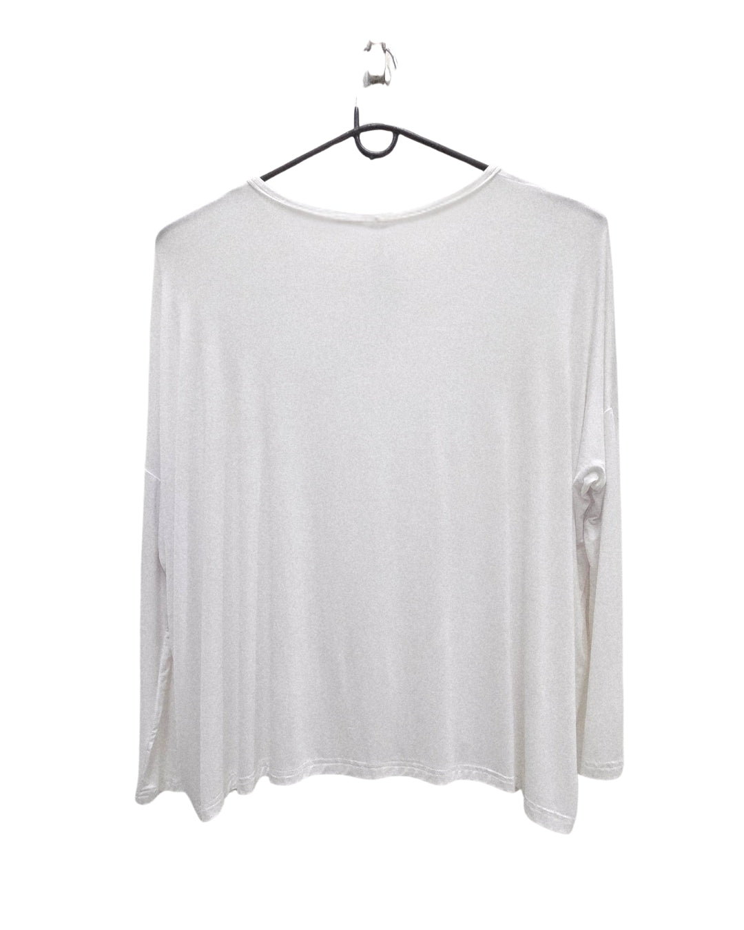 Jen Kahn back view of the asymmetric jersey knit top 