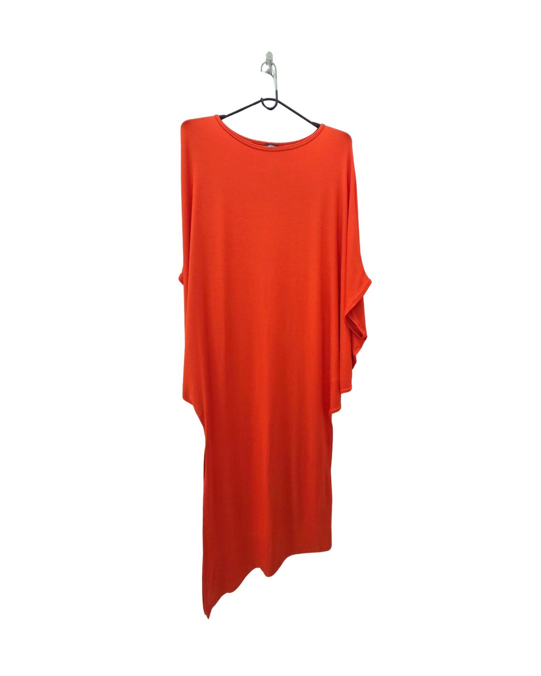 Jen Kahn Batwing Dress in Tangerine – luxury imported jersey knit women’s dress