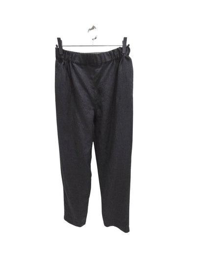 Jen Kahn Cropped Linen Pants in Black pure linen on hanger, with a straight cropped leg and elasticated waistband.