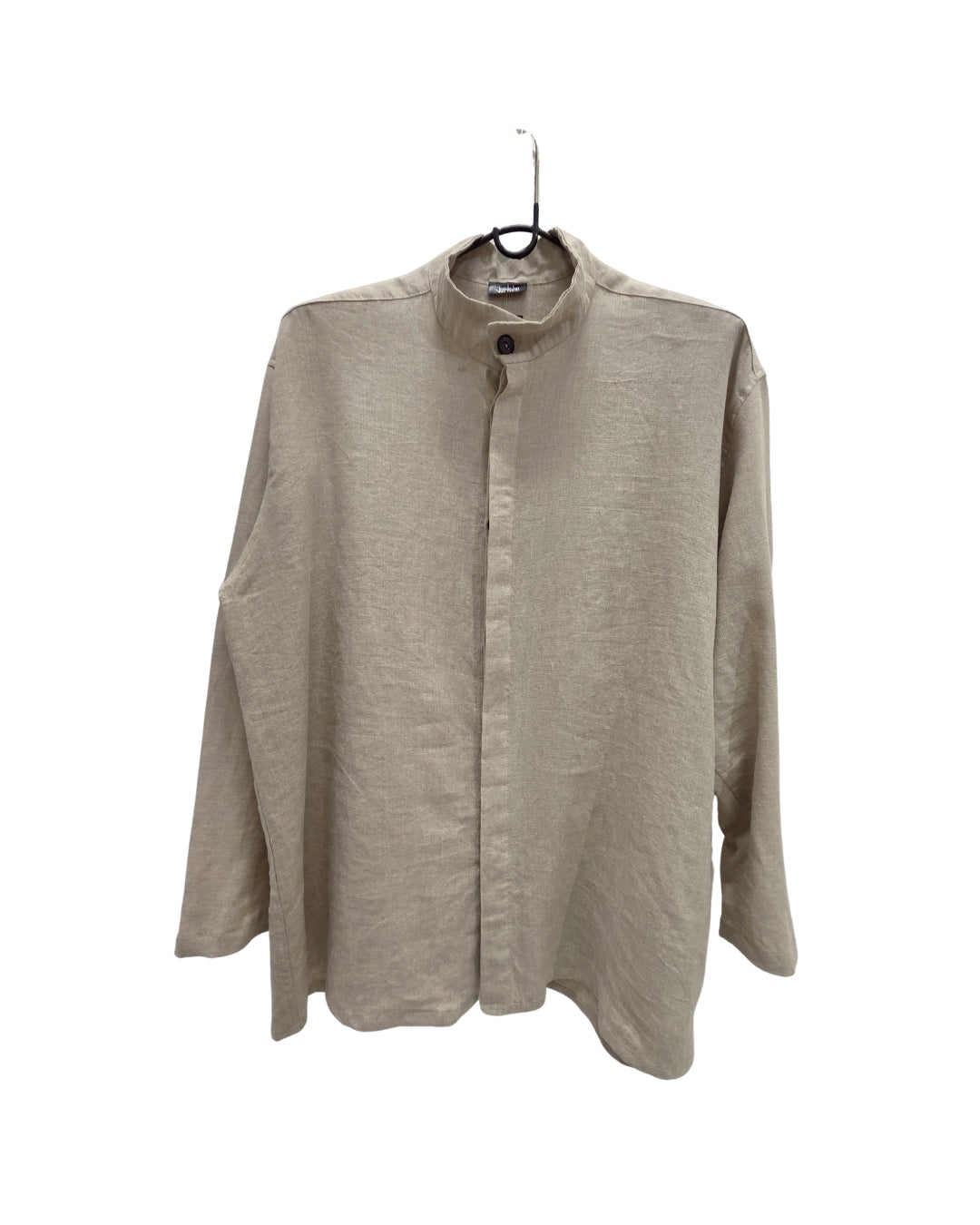 Jen Kahn desert sand Roman linen shirt