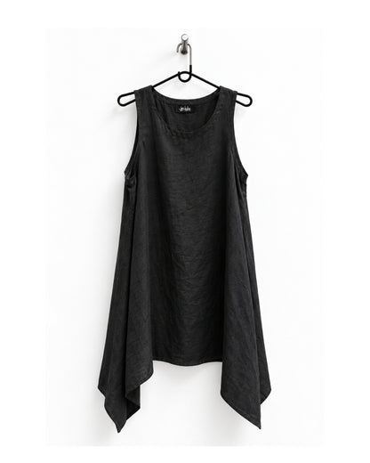 Jen Kahn Linen Riviera Dress in Black pure linen