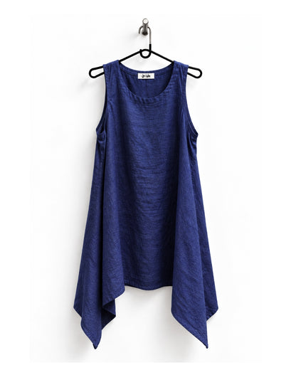 Jen Kahn Linen Riviera Dress in Indigo pure linen
