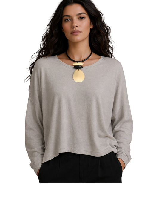Jen Kahn rubber dome choker in black worn close to neckline on model