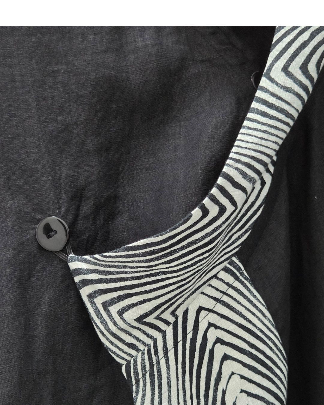 jen kahn Linen Asian Jacket ibutton detail – unisex pure linen kimono jacket