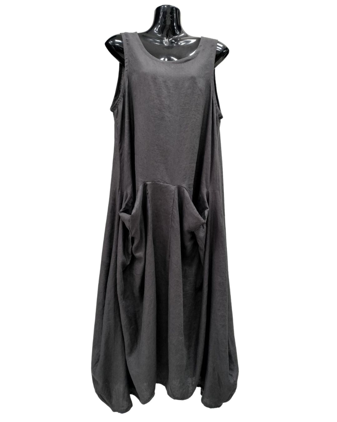 jen kahn Linen Sailing Dress in Black – relaxed fit pure linen dress