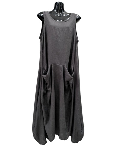 jen kahn Linen Sailing Dress in Black – relaxed fit pure linen dress