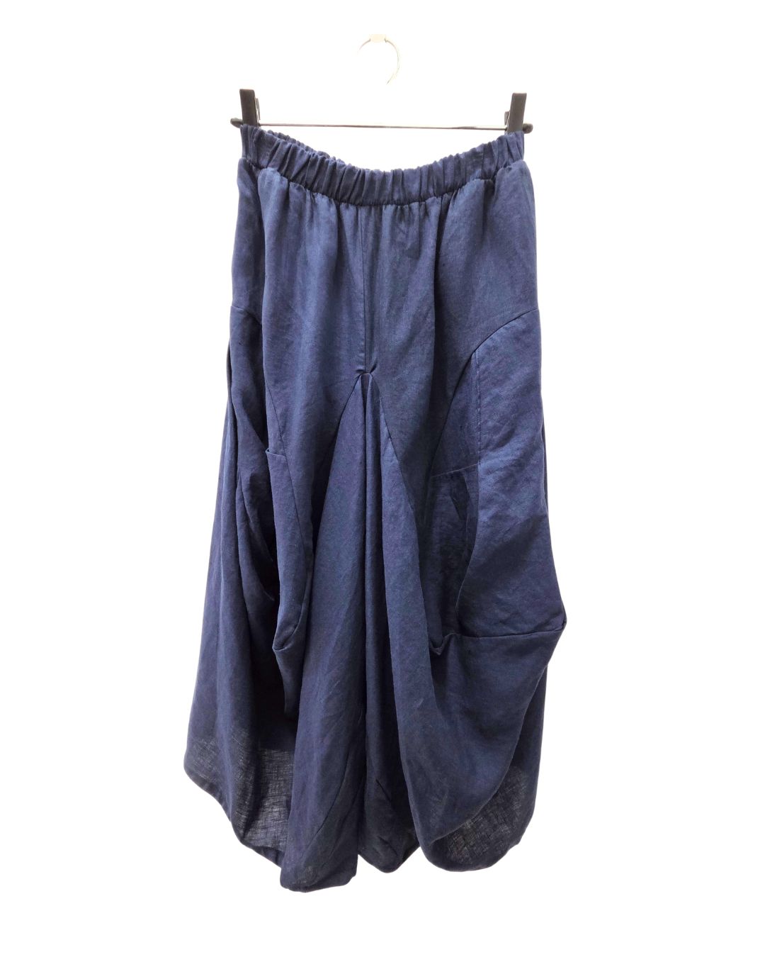 jen kahn Linen Samurai Pants in Eclipse — dropped-crotch pure linen free-size pants