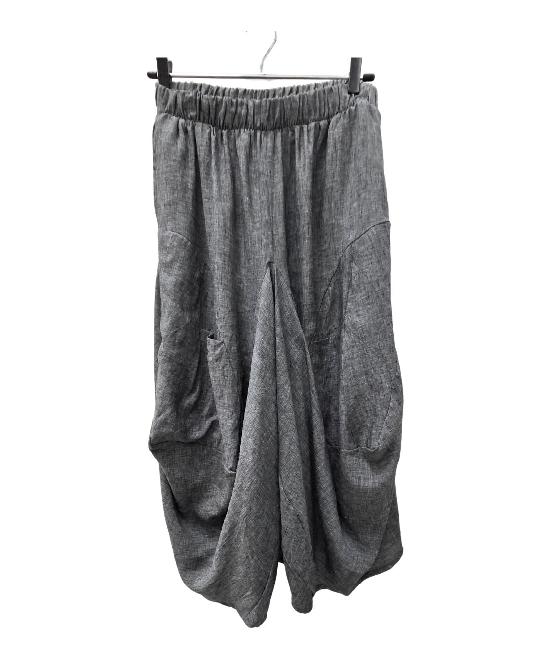 jen kahn Linen Samurai Pants in Slate — unisex wide-leg free-size linen pants