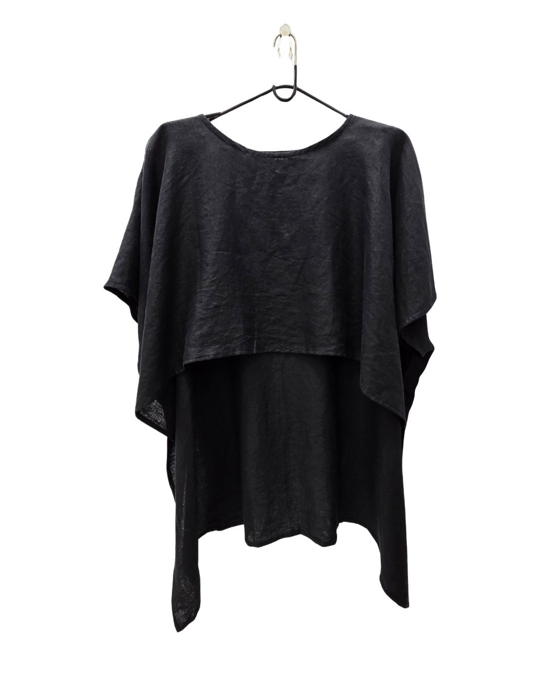 jen kahn Linen Tokyo Top in Black – elegant pure linen women’s top