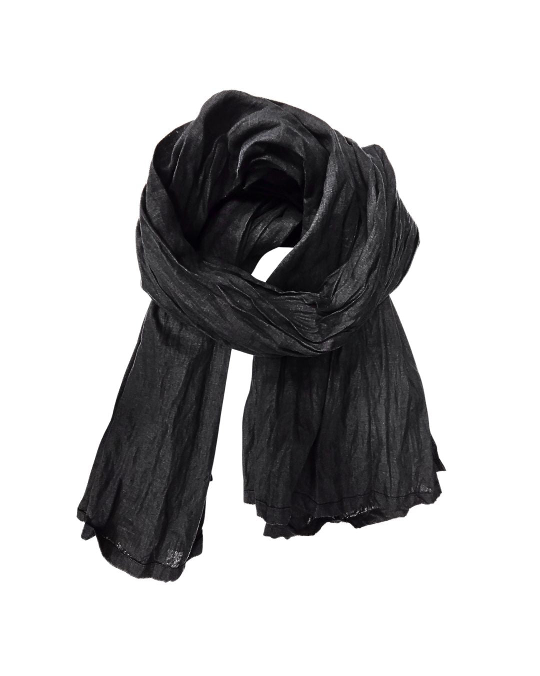 jen kahn Pure Linen Scarf in Black– refined pure linen scarf