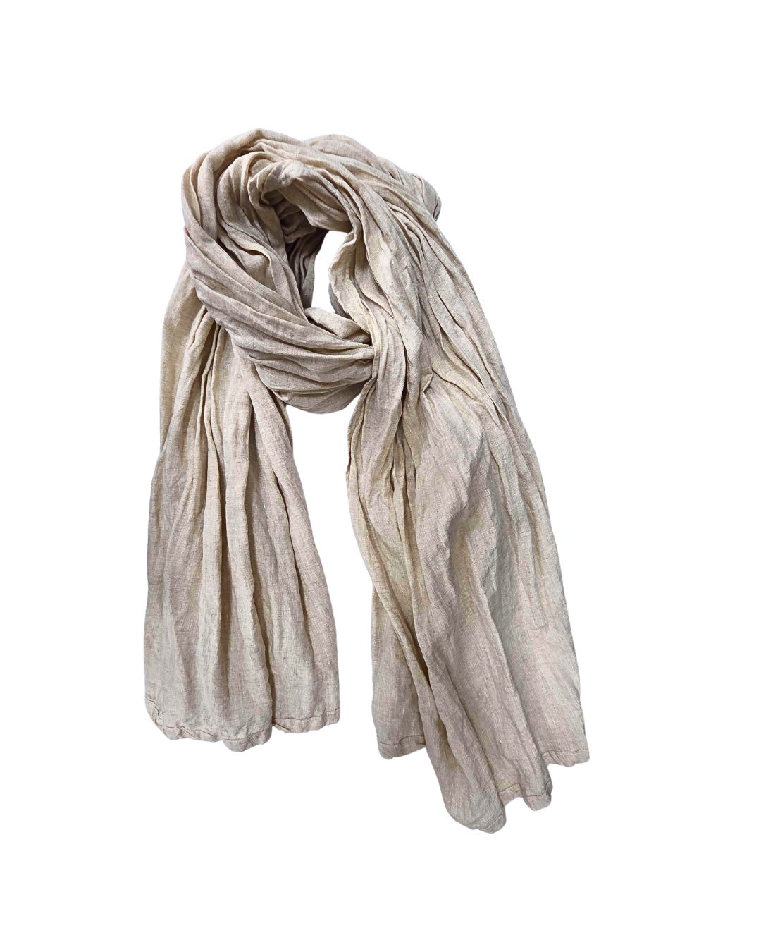 jen kahn Pure Linen Scarf in Natural – soft linen scarf with textured weave
