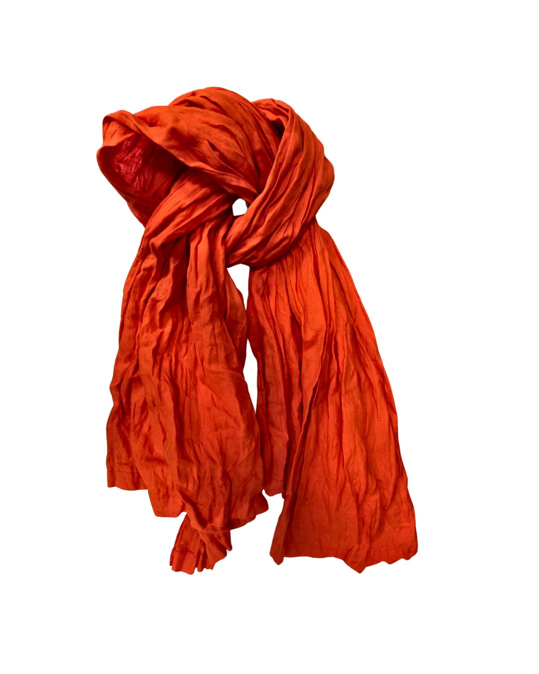 jen kahn Pure Linen Scarf in Tangerine – statement linen scarf with vibrant hue