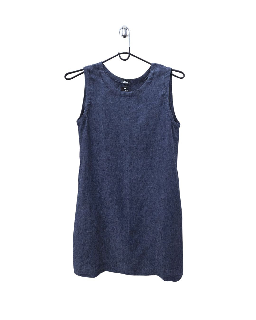 Jen Kahn Short Linen Dress in Indigo – elegant pure linen women’s wear