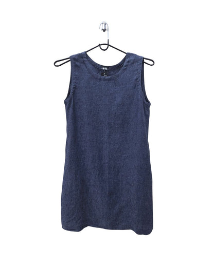 Jen Kahn Short Linen Dress in Indigo – elegant pure linen women’s wear