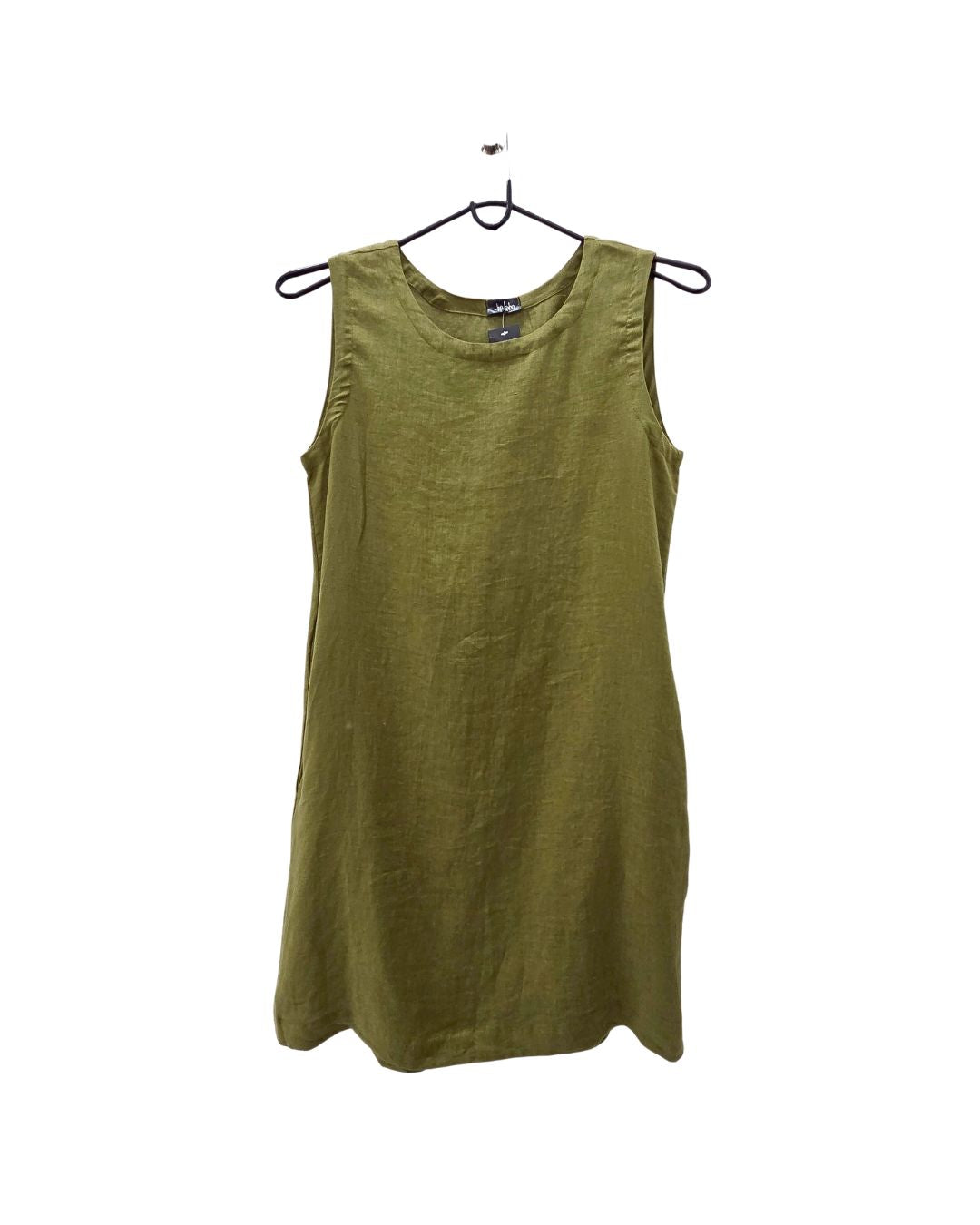 Jen Kahn Short Linen Dress in Pistachio – pure linen women’s dress