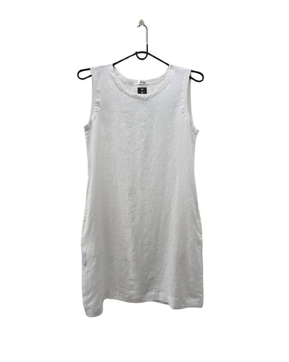 Jen Kahn Short Linen Dress in White – refined pure linen summer dress