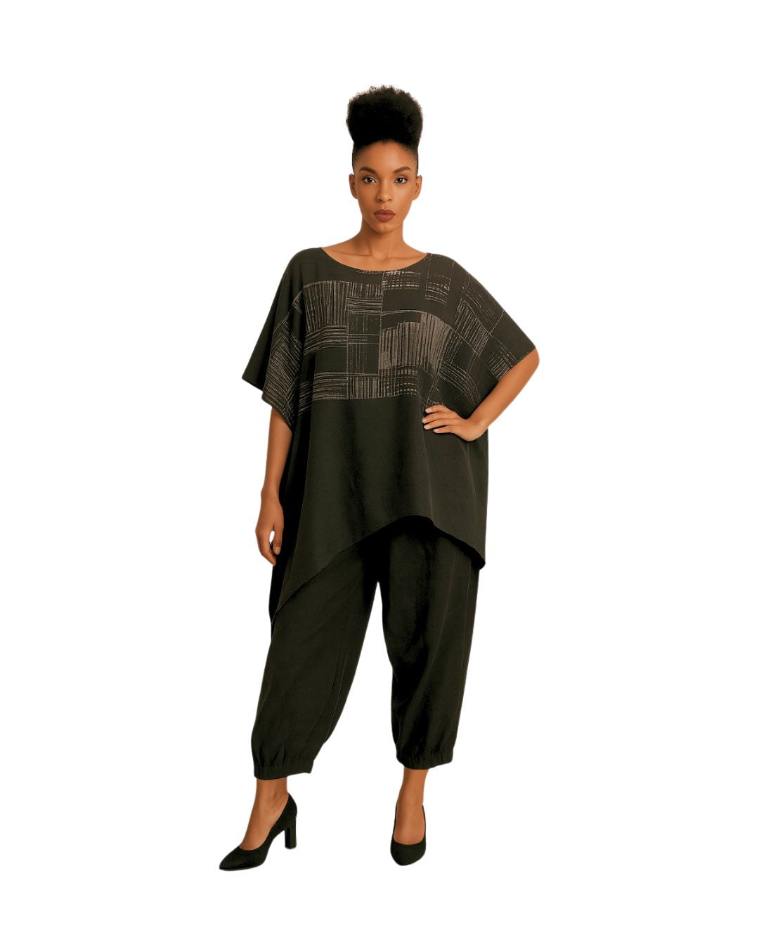 jen kahn Tokyo Linen Pants in Black – designer pure linen trousers with elasticated waist