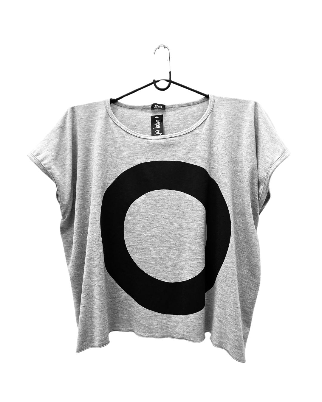 jen kahn Zen Jersey Knit Top — cloud with black circle, free-size imported jersey