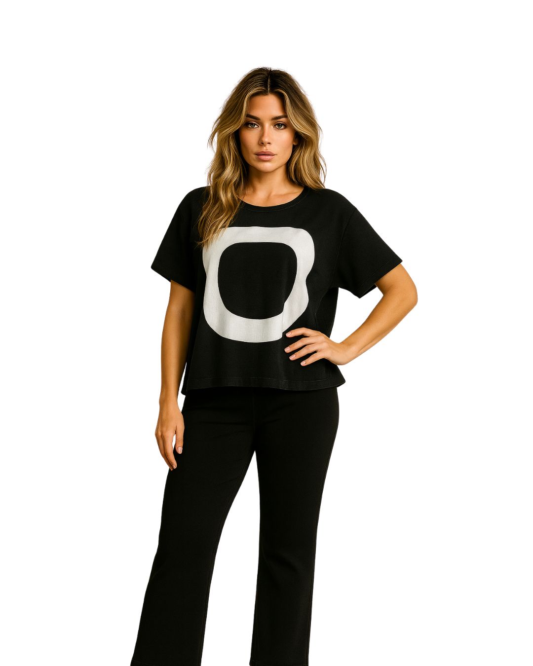 jen kahn Zen Jersey Knit Top on model  — free-size imported jersey knit top